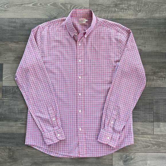 Faherty Other - Faherty Button Down Shirt Men’s MEDIUM Pink Blue Plaid Long Sleeve 100% Cotton